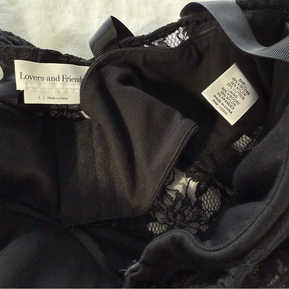 NEW!! Lovers + Friends Gracia Gown Black Lace Sheer Dress, L - Picture 12 of 12